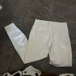 white fabletics leggings